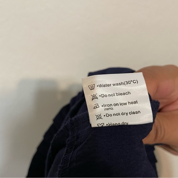 NiMin navy wide leg pull on high waisted pants size L business casual feminine - Picture 11 of 12